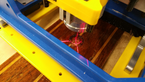Using Laser-Sight to position the cut-out.